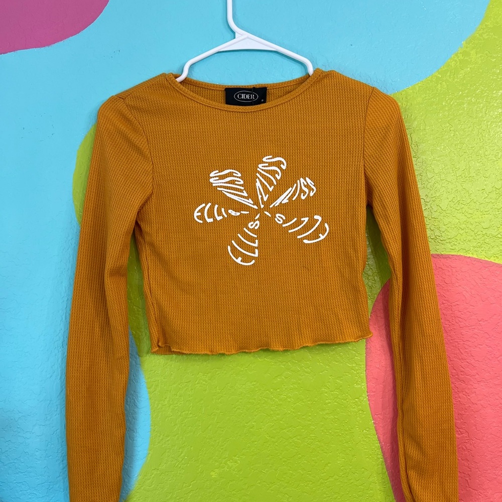 CIDER mustard long sleeve tee